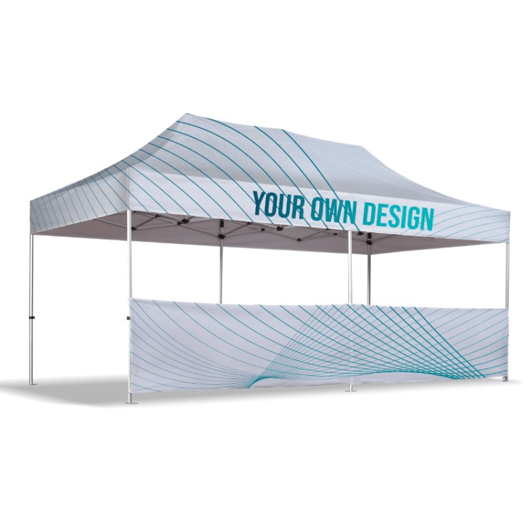 Custom printed half side wall, 6,0x1,0 m for gazebo, waterproof